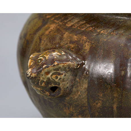 백자철채귀면양이향로(白瓷鐵彩鬼面兩耳香爐)