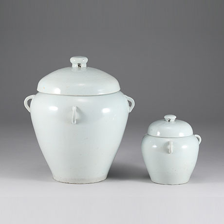 백자사이유개호(외호, 내호), 白瓷四耳有蓋壺(外壺, 內壺)