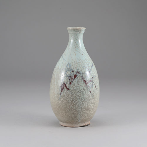 백자청화진사난초문병(白瓷靑畵辰砂蘭草文瓶)