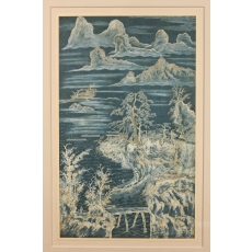 니금산수도(泥金山水圖), 전 허주 이징(傳 虛舟 李澄)