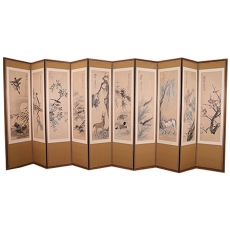 이당 김은호, 화조영모도 10폭 병풍(以堂 金殷鎬, 花鳥翎毛圖 十幅 屛風)