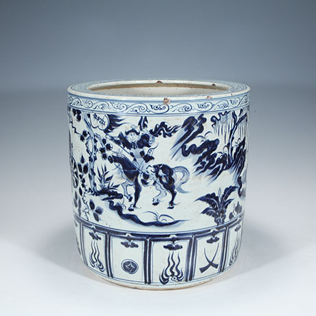 청화귀곡자하산도지통(靑花鬼谷子下山图纸筒)