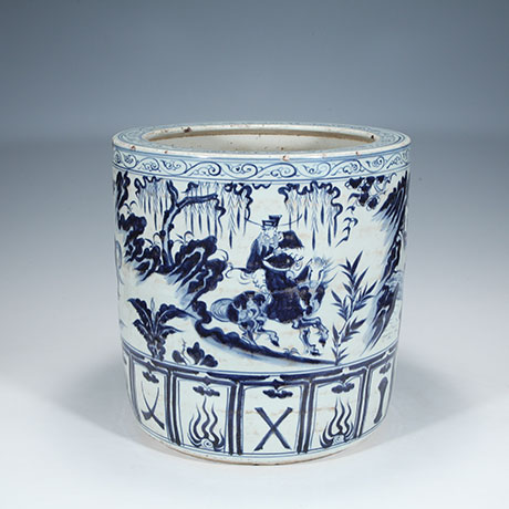 청화귀곡자하산도지통(靑花鬼谷子下山图纸筒)