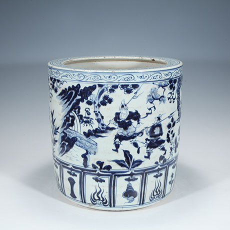 청화귀곡자하산도지통(靑花鬼谷子下山图纸筒)