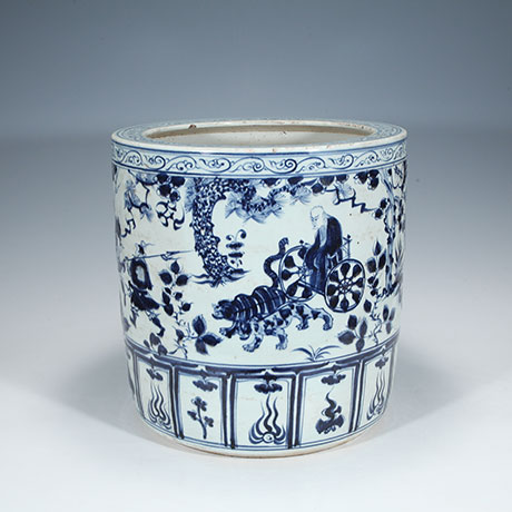 청화귀곡자하산도지통(靑花鬼谷子下山图纸筒)