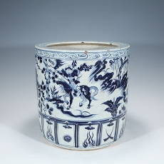 청화귀곡자하산도지통(靑花鬼谷子下山图纸筒)