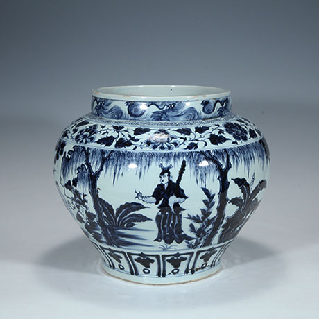 청화서상기분향도관호(靑花西厢记焚香图罐壺)