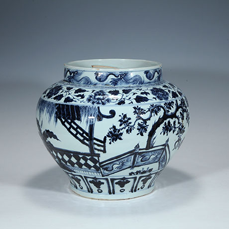 청화서상기분향도관호(靑花西厢记焚香图罐壺)