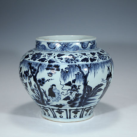 청화서상기분향도관호(靑花西厢记焚香图罐壺)